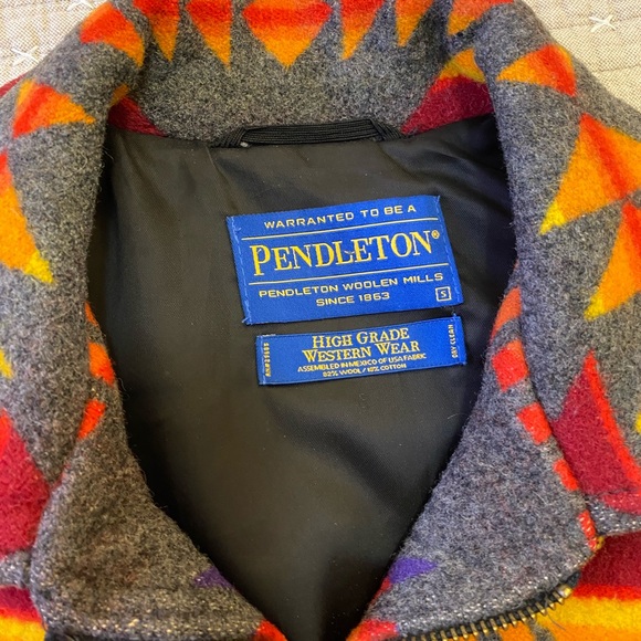 Pendleton Wool Jacket with Red and Orange Accents - Picture 3 of 9